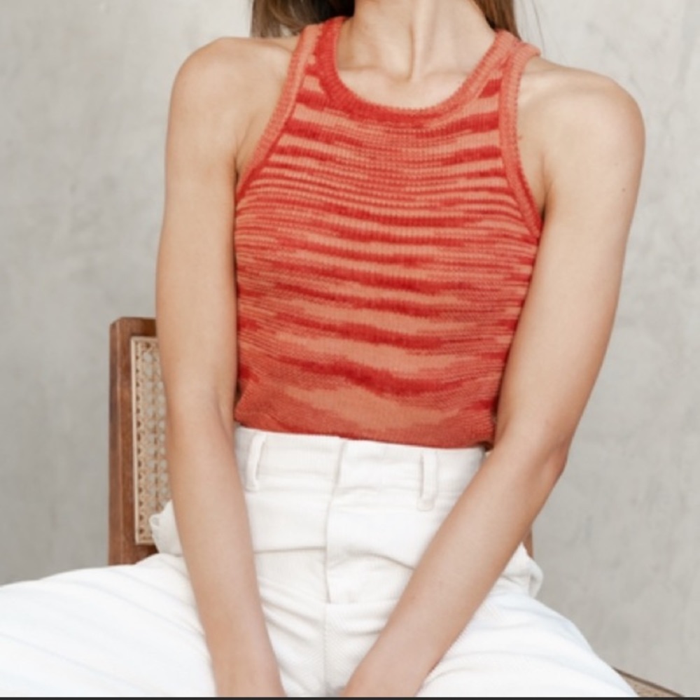 Charcoal Clothing - Red Knit Tank Top.